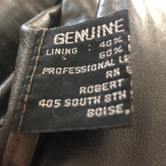 44 Brown leather jacket Robert Comstock genuine leather, lining 40%poly … - Picture 4 of 11